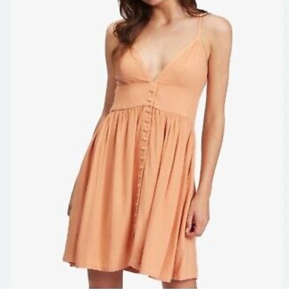 Roxy Orange Strappy Mini Dress Size XS - Picture 1 of 10